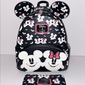Loungefly Disney Mickey & Minnie Ghostly Glow-in-the-Dark Mini Backpack & Wallet